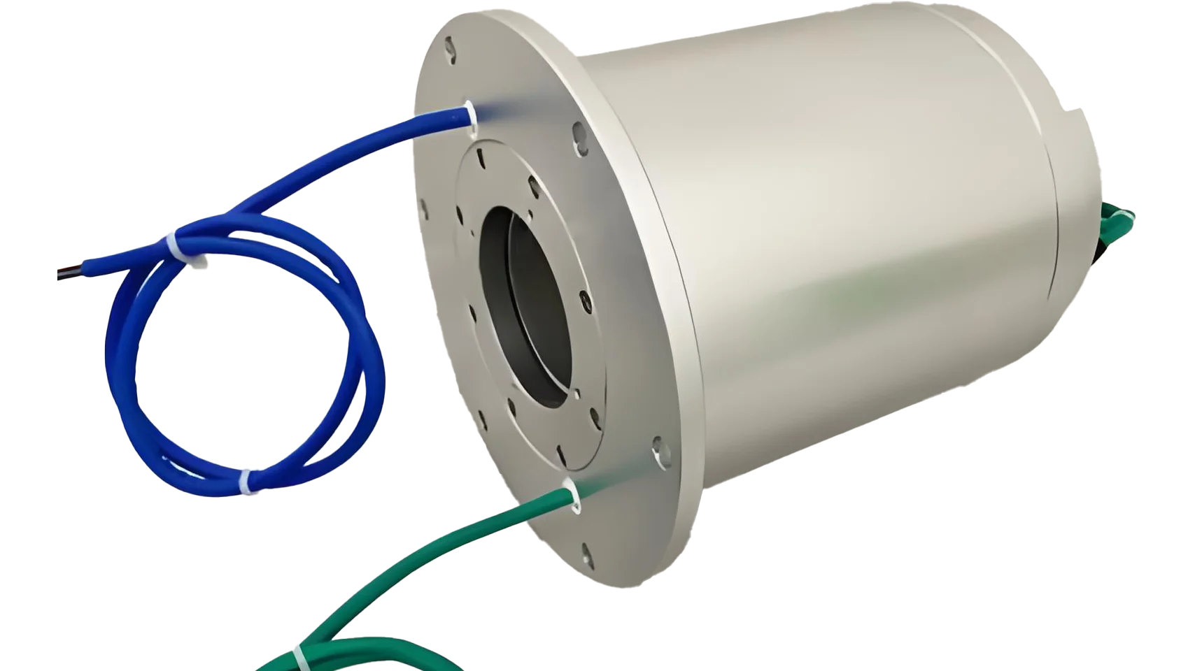 Flange connected through-hole slip ring wind power generation