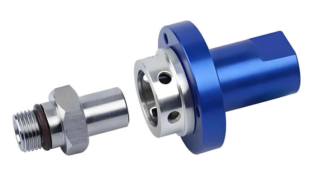 High speed rotating joint with cold release inside the spindle