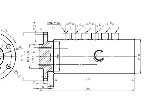 Y6 type six way hydraulic swivel union